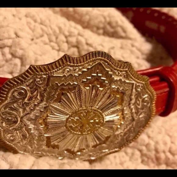 JUSTIN TOP GRAIN COWHIDE BELT WITH CRUMRINE BUCKLE main image 6